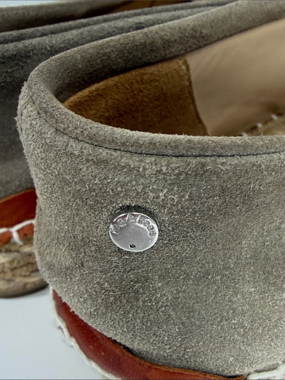 RAG & BONE Suede Noa Espadrille Warm Gray Taupe Suede Size‎ 37 1/2
